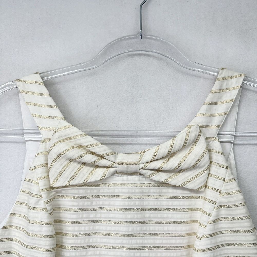 Lilly Pulitzer Henley Corded Organza Gold Stripe Knee Length Dress Size 8 - Picture 5 of 16